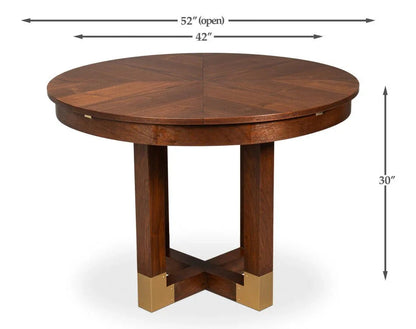 Brooklyn Jupe Round Dining Table-Dining Tables-Sarreid-LOOMLAN