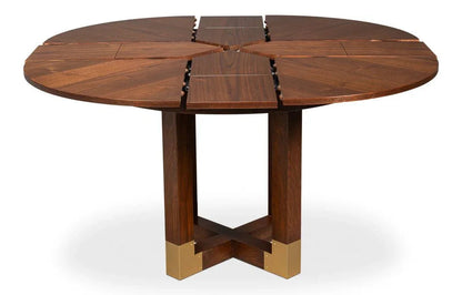 Brooklyn Jupe Round Dining Table-Dining Tables-Sarreid-LOOMLAN