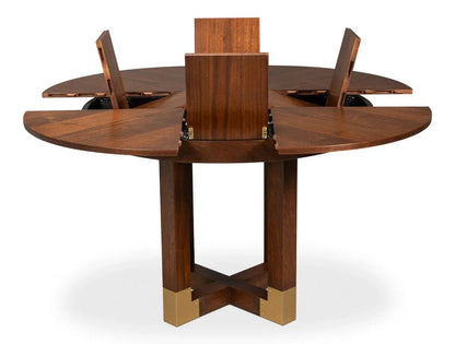 Brooklyn Jupe Round Dining Table-Dining Tables-Sarreid-LOOMLAN