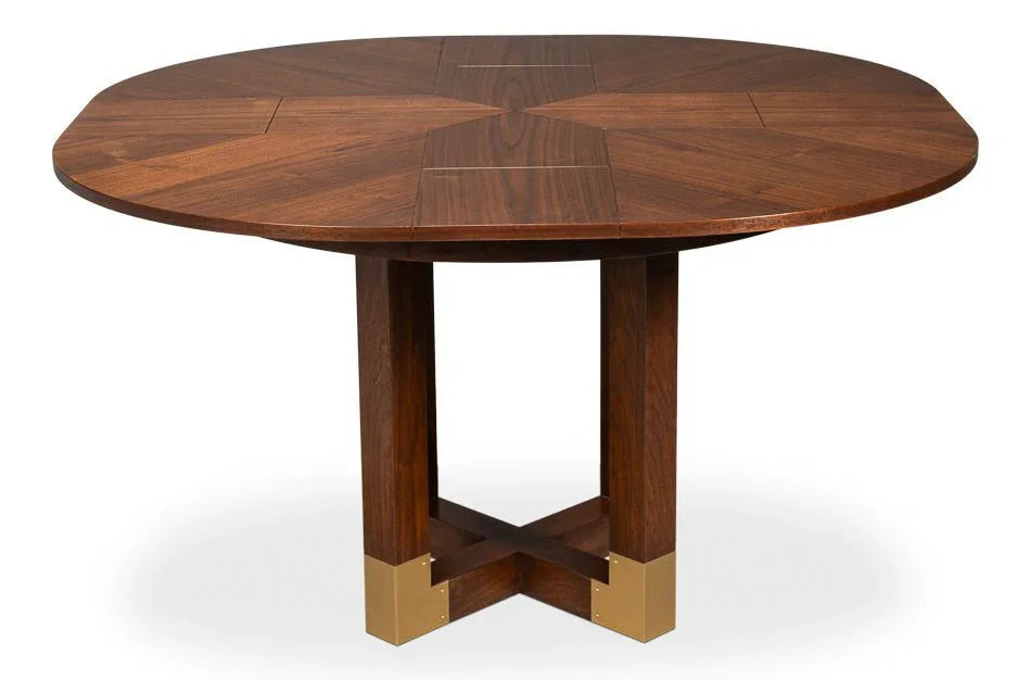 Brooklyn Jupe Round Dining Table-Dining Tables-Sarreid-LOOMLAN