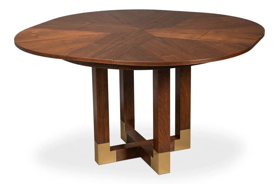 Brooklyn Jupe Round Dining Table-Dining Tables-Sarreid-LOOMLAN