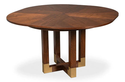 Brooklyn Jupe Round Dining Table-Dining Tables-Sarreid-LOOMLAN