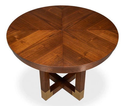 Brooklyn Jupe Round Dining Table-Dining Tables-Sarreid-LOOMLAN