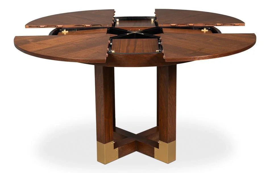 Brooklyn Jupe Round Dining Table-Dining Tables-Sarreid-LOOMLAN