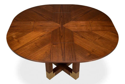 Brooklyn Jupe Round Dining Table-Dining Tables-Sarreid-LOOMLAN