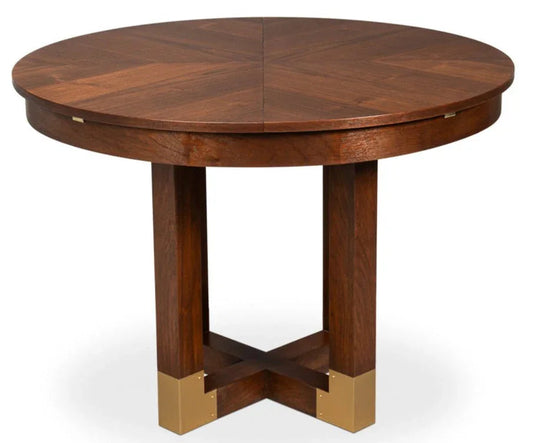 Brooklyn Jupe Round Dining Table-Dining Tables-Sarreid-LOOMLAN