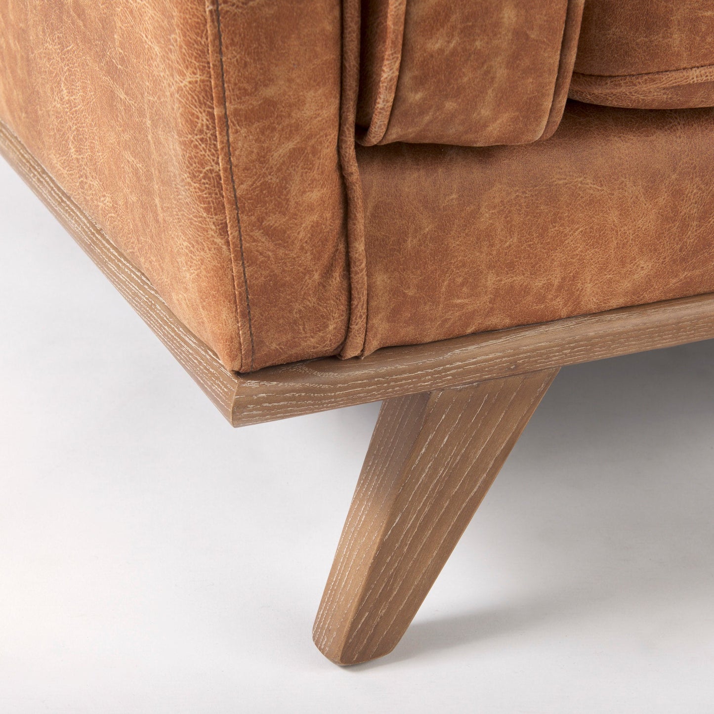 Brooks Brown Faux Leather Arm Chair