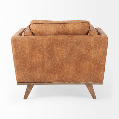 Brooks Brown Faux Leather Arm Chair