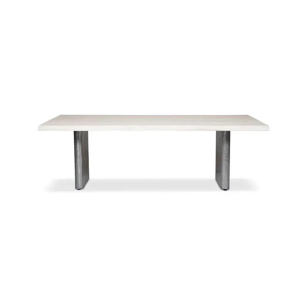 Brooks Cast Slab Base Rectangular Dining Table-Dining Tables-Urbia-LOOMLAN
