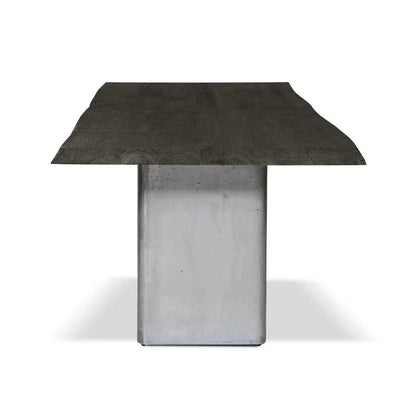 Brooks Cast Slab Base Rectangular Dining Table-Dining Tables-Urbia-LOOMLAN