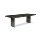 Brooks Cast Slab Base Rectangular Dining Table-Dining Tables-Urbia-116"-Ebonized, Antique Nickel-LOOMLAN