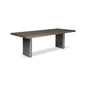 Brooks Cast Slab Base Rectangular Dining Table-Dining Tables-Urbia-92"-Sandblasted Grey, Antique Nickel-LOOMLAN