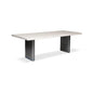 Brooks Cast Slab Base Rectangular Dining Table-Dining Tables-Urbia-92"-White Wash, Antique Nickel-LOOMLAN