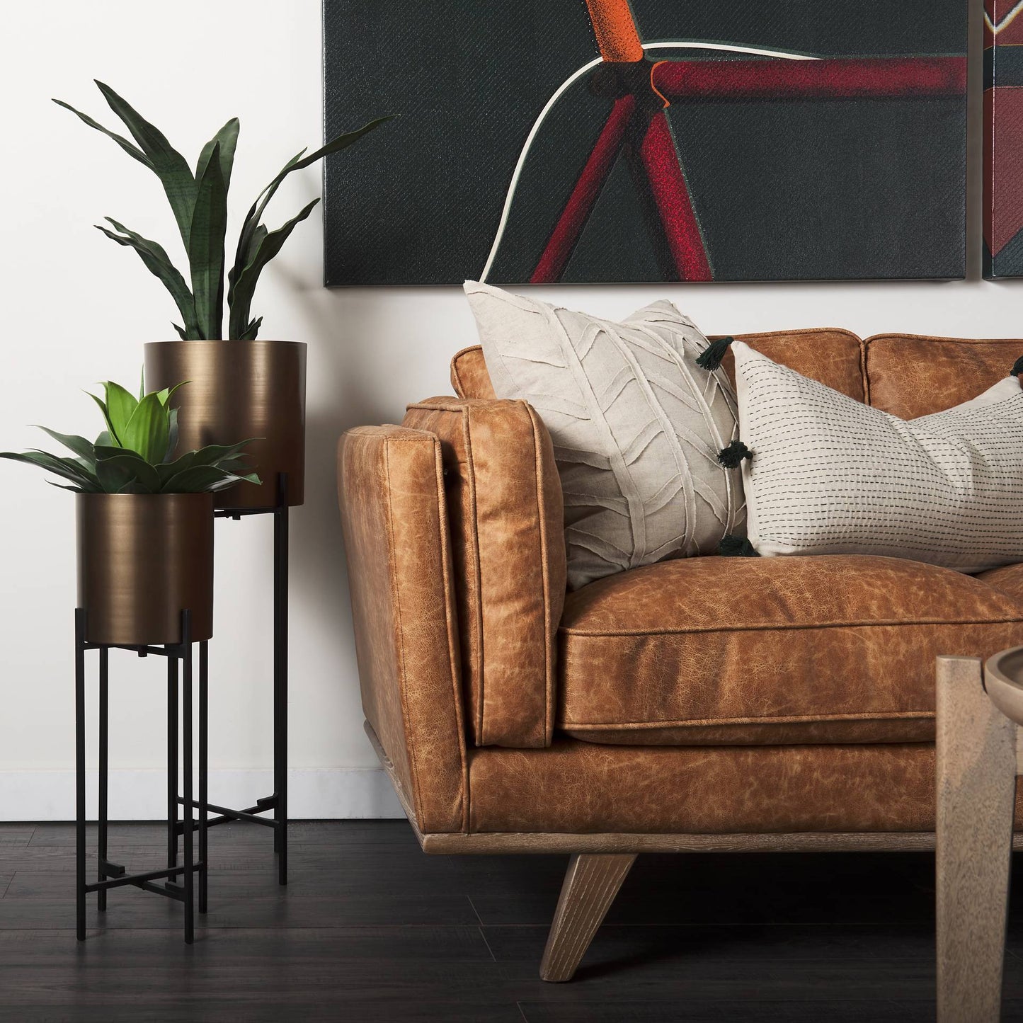 Brooks Faux Leather Three Seater Sofa