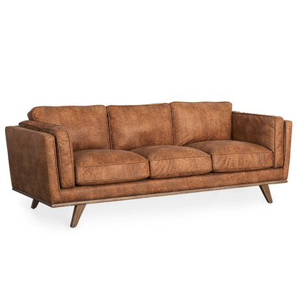 Brooks Faux Leather Three Seater Sofa
