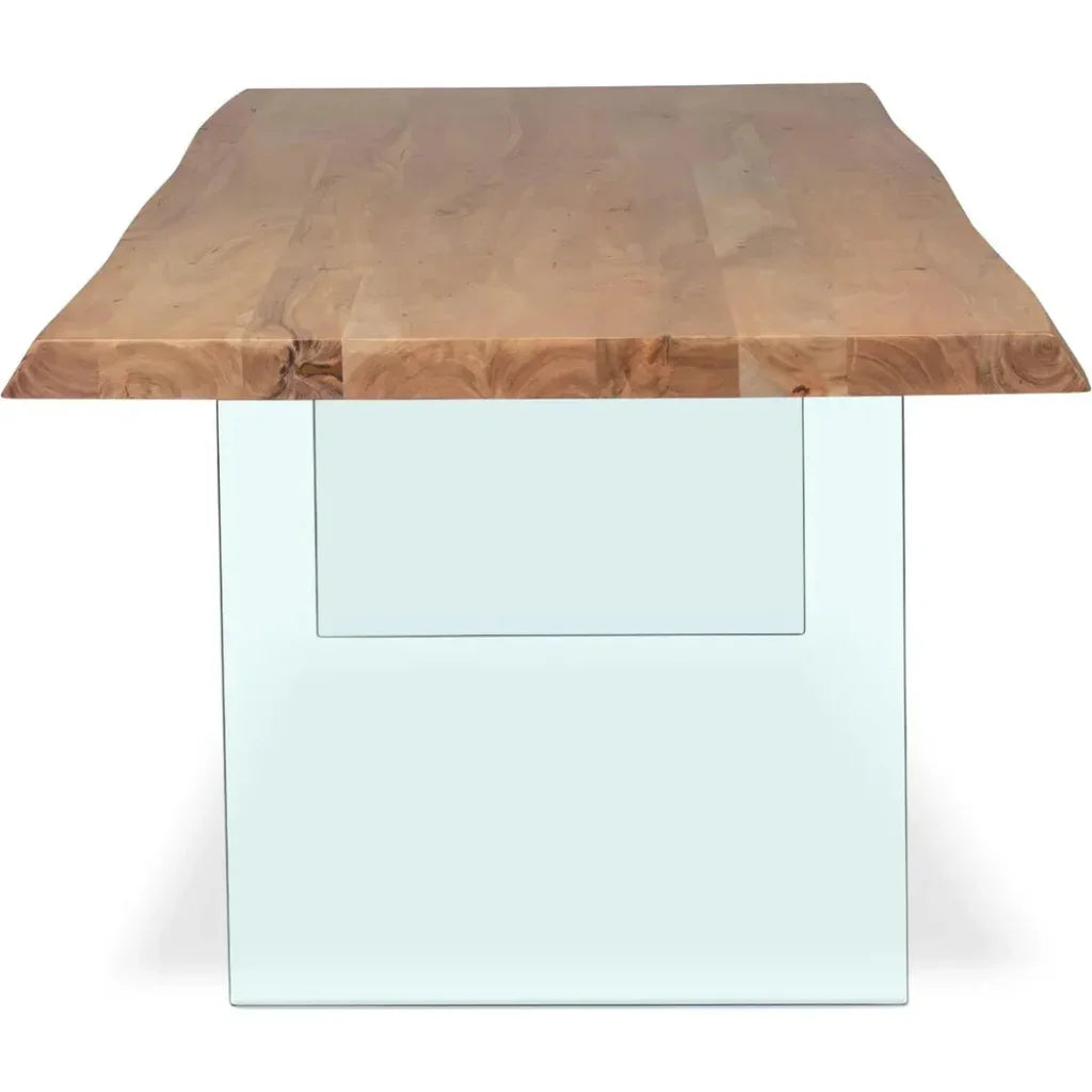 Brooks Glass Base Rectangular Dining Table-Dining Tables-Urbia-LOOMLAN