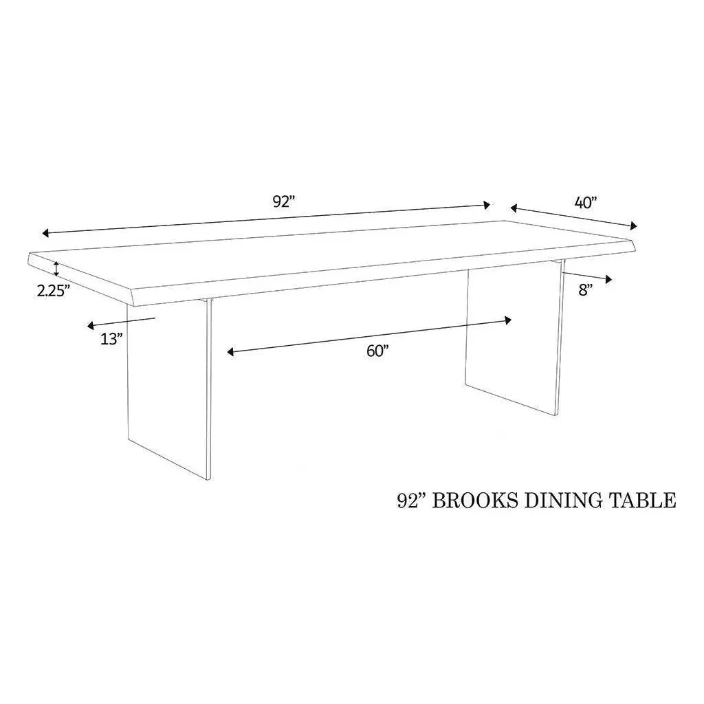 Brooks Glass Base Rectangular Dining Table-Dining Tables-Urbia-LOOMLAN