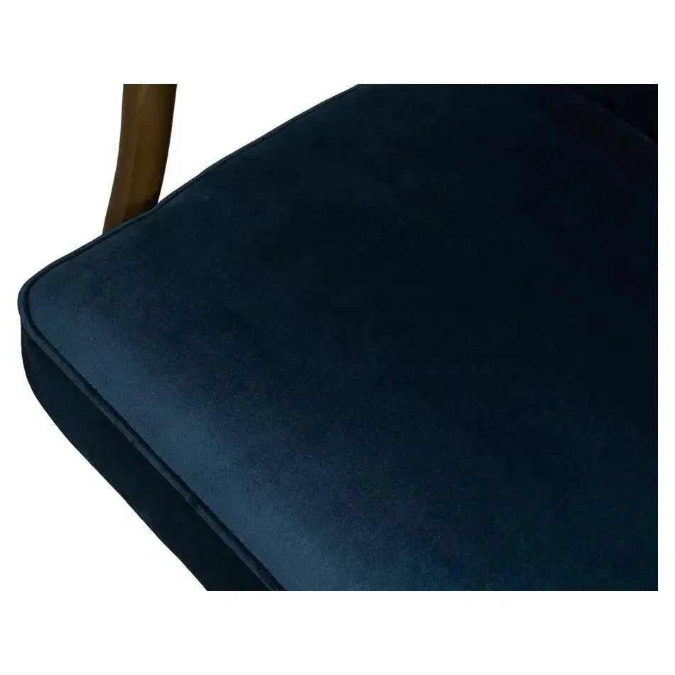 Brooks Home Office Swivel Chair Blue Velvet-Office Chairs-Sarreid-LOOMLAN