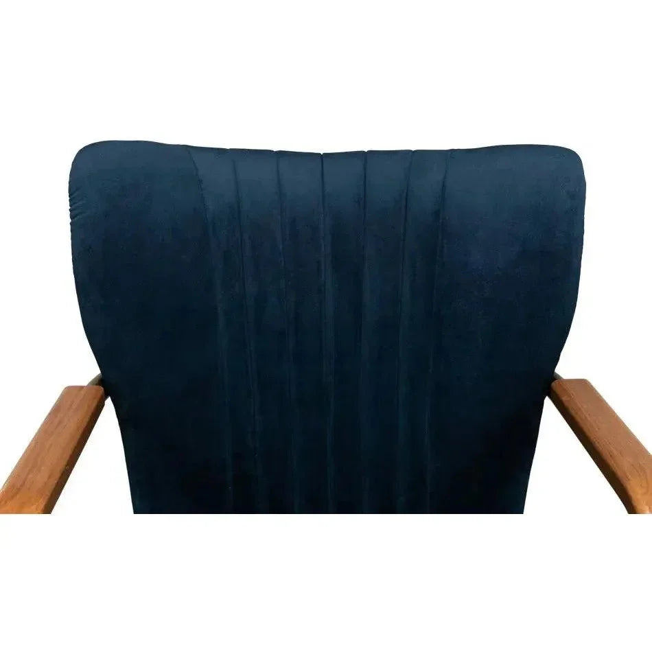 Brooks Home Office Swivel Chair Blue Velvet-Office Chairs-Sarreid-LOOMLAN
