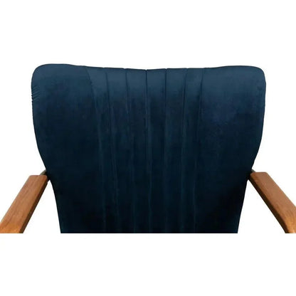 Brooks Home Office Swivel Chair Blue Velvet-Office Chairs-Sarreid-LOOMLAN