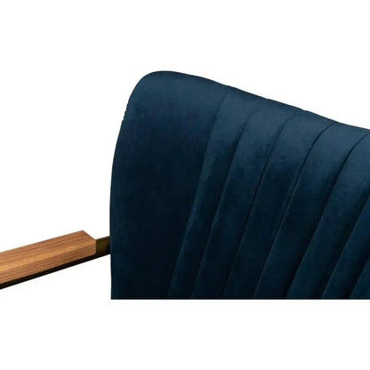 Brooks Home Office Swivel Chair Blue Velvet-Office Chairs-Sarreid-LOOMLAN