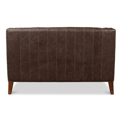 Brooks Leather Tufted 2 Seat Sofa - LOOMLAN - Sarreid - Sofas & Loveseats