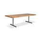 Brooks T Base Rectangular Dining Table-Dining Tables-Urbia-79"-Teak, Brass-LOOMLAN