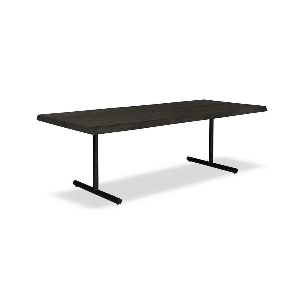 Brooks T Base Rectangular Dining Table-Dining Tables-Urbia-116"-Ebonized, Black-LOOMLAN