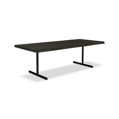 Brooks T Base Rectangular Dining Table-Dining Tables-Urbia-92"-Ebonized, Black-LOOMLAN