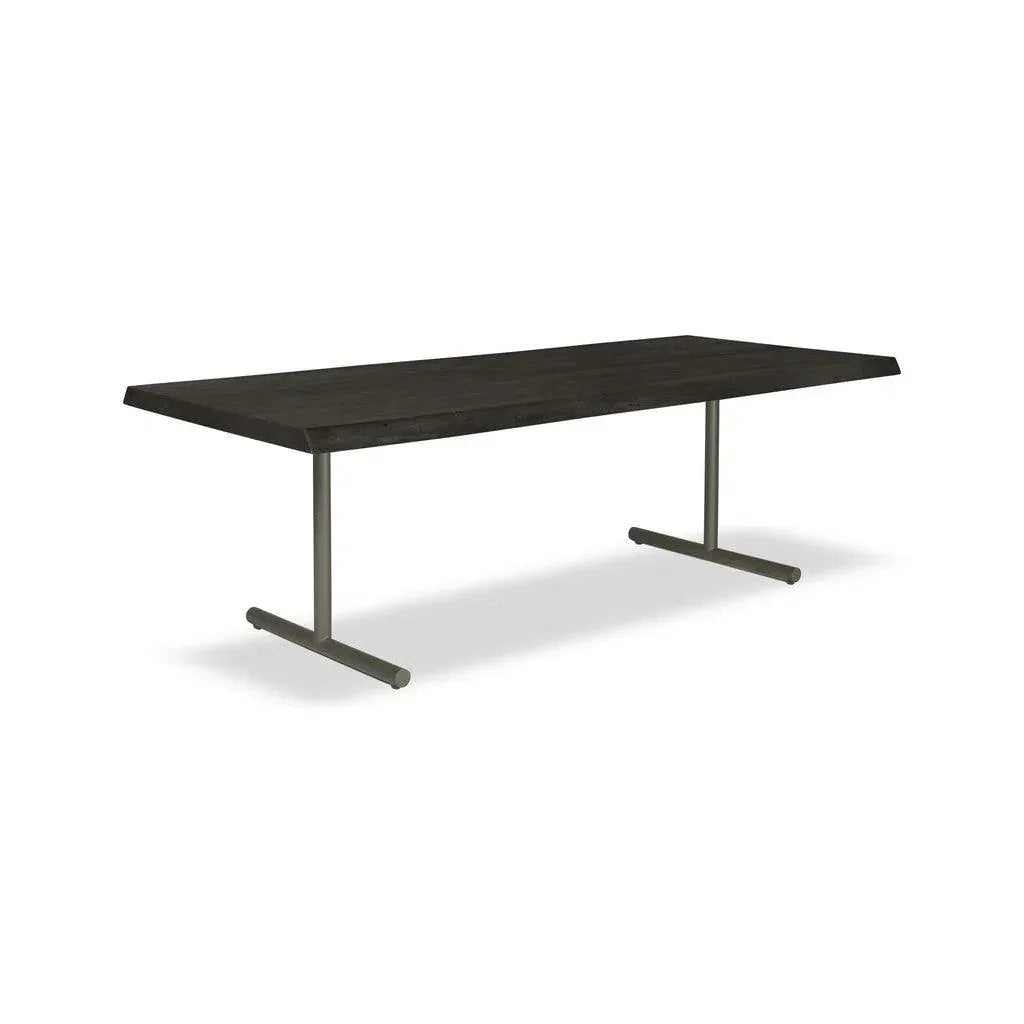 Brooks T Base Rectangular Dining Table-Dining Tables-Urbia-92"-Ebonized, Pewter-LOOMLAN