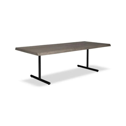 Brooks T Base Rectangular Dining Table-Dining Tables-Urbia-92"-Sandblasted Grey, Black-LOOMLAN