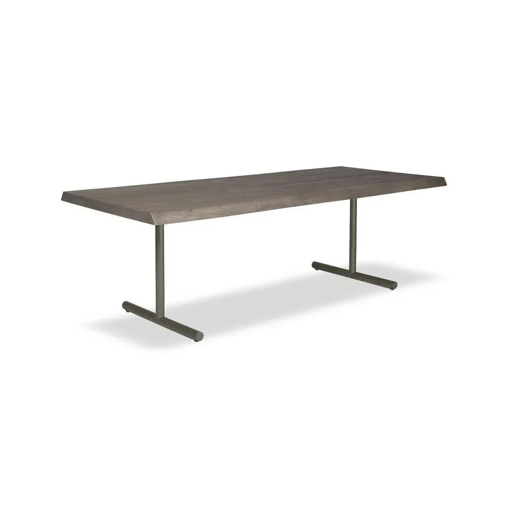 Brooks T Base Rectangular Dining Table-Dining Tables-Urbia-92"-Sandblasted Grey, Pewter-LOOMLAN