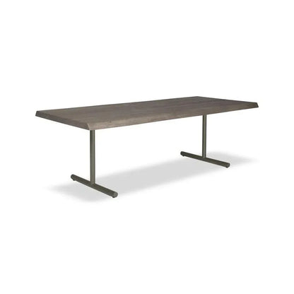 Brooks T Base Rectangular Dining Table-Dining Tables-Urbia-92"-Sandblasted Grey, Pewter-LOOMLAN