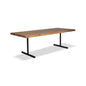 Brooks T Base Rectangular Dining Table-Dining Tables-Urbia-92"-Teak, Black-LOOMLAN