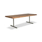 Brooks T Base Rectangular Dining Table-Dining Tables-Urbia-92"-Teak, Pewter-LOOMLAN