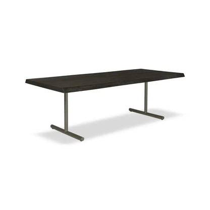 Brooks T Base Rectangular Dining Table-Dining Tables-Urbia-116"-Ebonized, Pewter-LOOMLAN