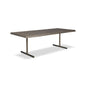 Brooks T Base Rectangular Dining Table-Dining Tables-Urbia-116"-Sandblasted Grey, Brass-LOOMLAN
