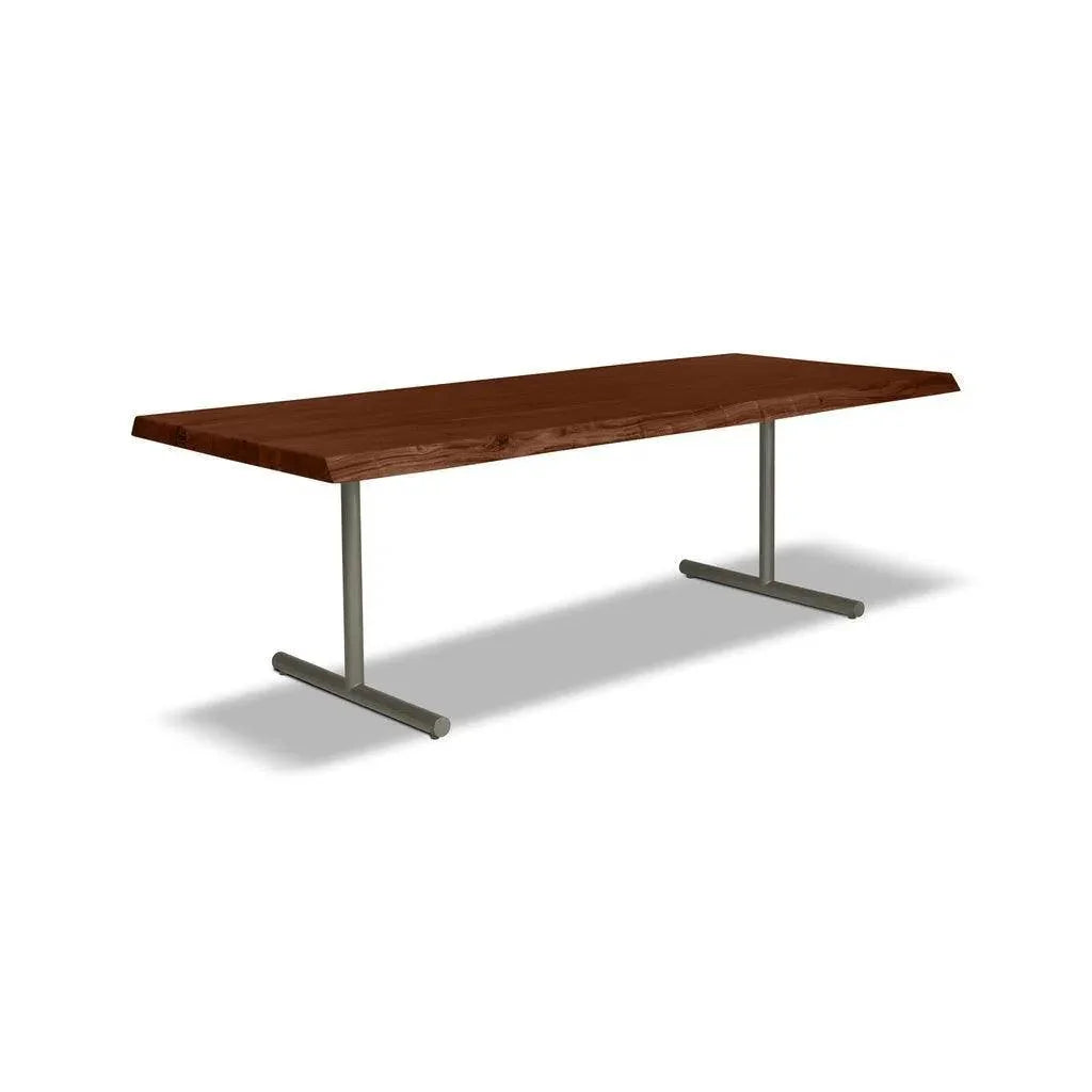 Brooks T Base Rectangular Dining Table-Dining Tables-Urbia-79"-Americano, Pewter-LOOMLAN