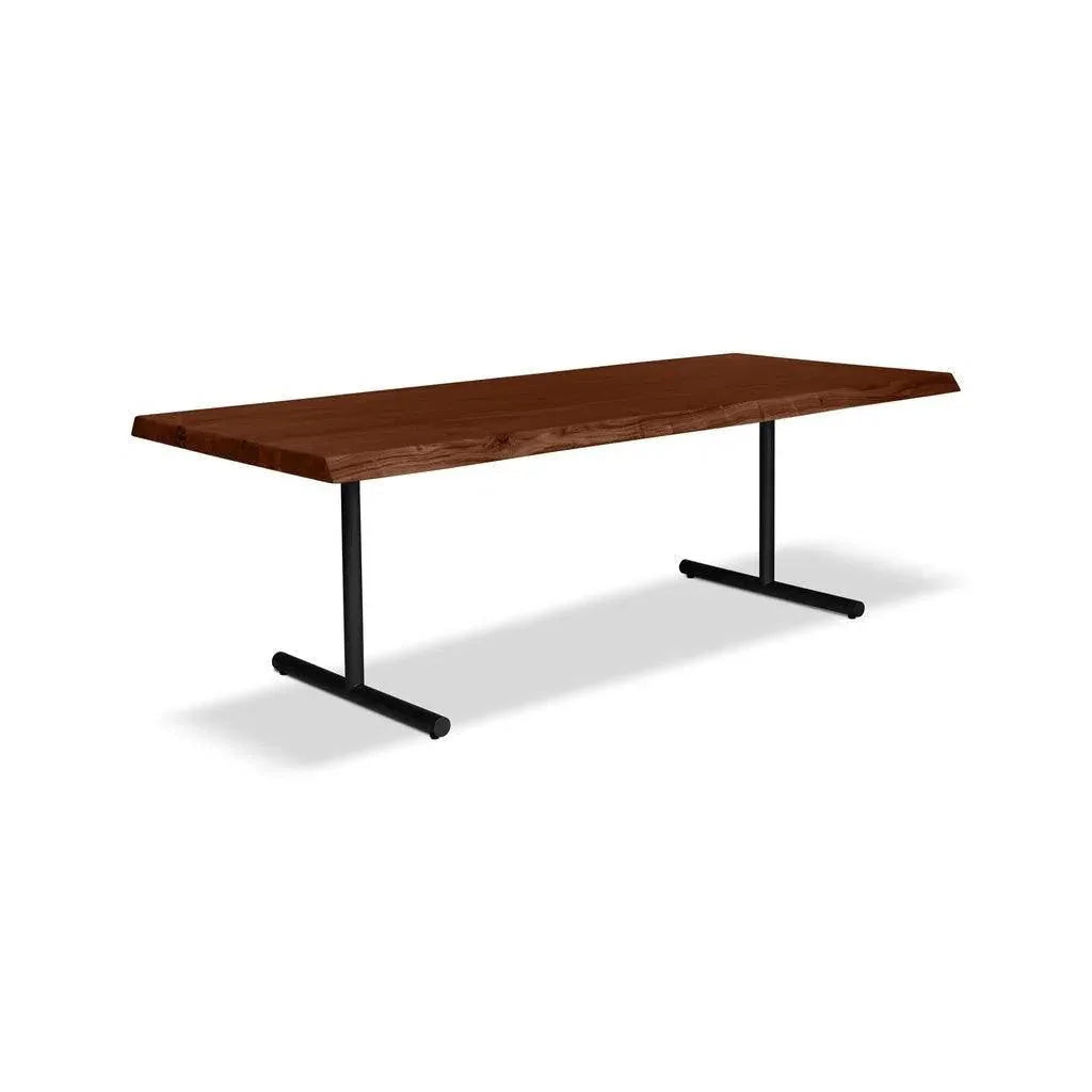 Brooks T Base Rectangular Dining Table-Dining Tables-Urbia-116"-Americano, Black-LOOMLAN