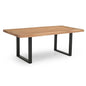 Brooks U Base Rectangular Dining Table-Dining Tables-Urbia-79"-Teak, Black-LOOMLAN
