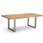 Brooks U Base Rectangular Dining Table-Dining Tables-Urbia-79"-Teak, Pewter-LOOMLAN