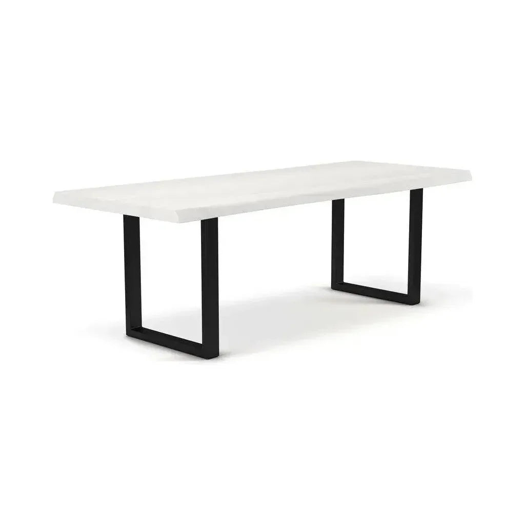 Brooks U Base Rectangular Dining Table-Dining Tables-Urbia-79"-White Wash, Black-LOOMLAN
