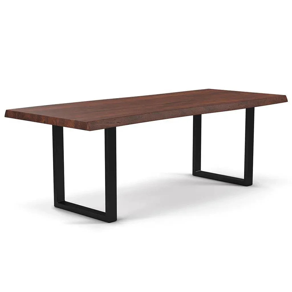 Brooks U Base Rectangular Dining Table-Dining Tables-Urbia-92"-Americano, Black-LOOMLAN