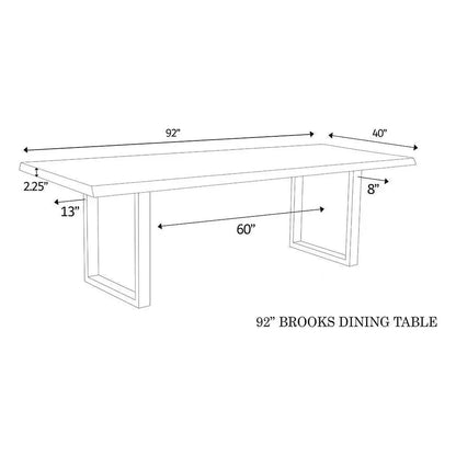 Brooks U Base Rectangular Dining Table-Dining Tables-Urbia-LOOMLAN