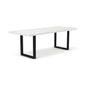 Brooks U Base Rectangular Dining Table-Dining Tables-Urbia-92"-White Wash, Black-LOOMLAN