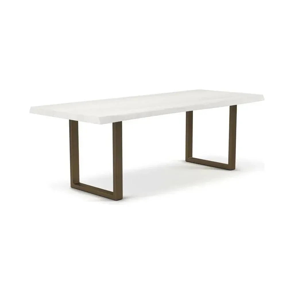 Brooks U Base Rectangular Dining Table-Dining Tables-Urbia-92"-White Wash, Brass-LOOMLAN