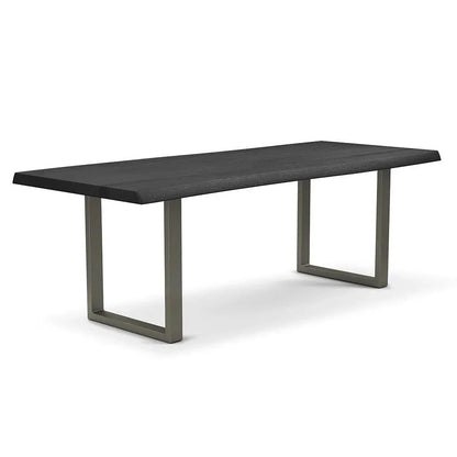 Brooks U Base Rectangular Dining Table-Dining Tables-Urbia-116"-Ebonized, Pewter-LOOMLAN