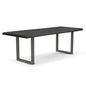 Brooks U Base Rectangular Dining Table-Dining Tables-Urbia-116"-Ebonized, Pewter-LOOMLAN