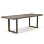 Brooks U Base Rectangular Dining Table-Dining Tables-Urbia-116"-Sandblasted Grey, Brass-LOOMLAN