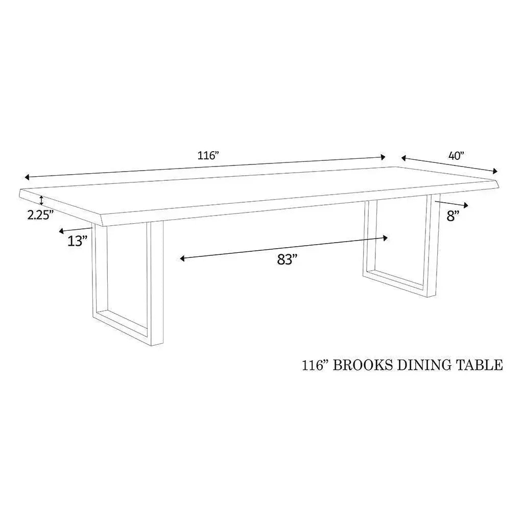 Brooks U Base Rectangular Dining Table-Dining Tables-Urbia-LOOMLAN